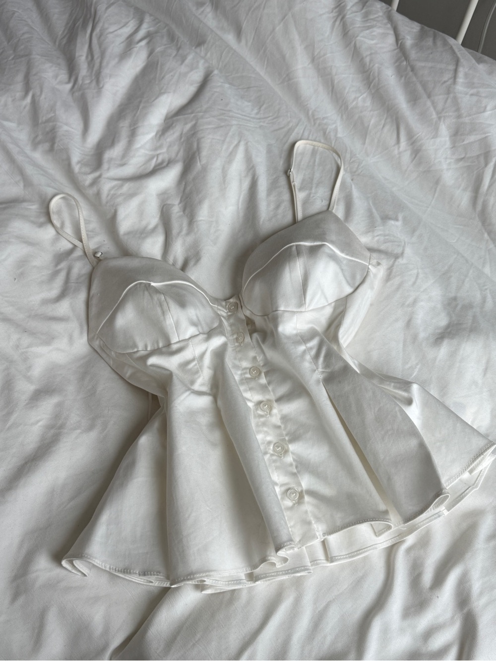 Zara Ivory Satin Draped Top